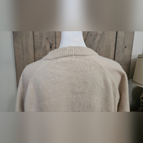 MADEWELL (Re)sourced Cashmere Crewneck Sweater In Heathered Beige. XS - Picture 13 of 15